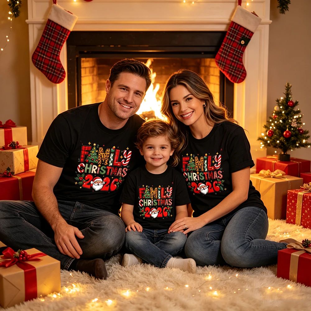 2026 Family Christmas Making Memories Together Family Shirts Dad Mom and Daughter Son Tshirt Baby Romper Xmas Family Look