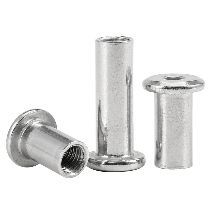 M2 M3 M4 M5 M6 M8 M10 304 Edelstahl Große Flache Innensechskant Möbel Nieten Stecker Einsatz Joint Hülse Kappe Mutter