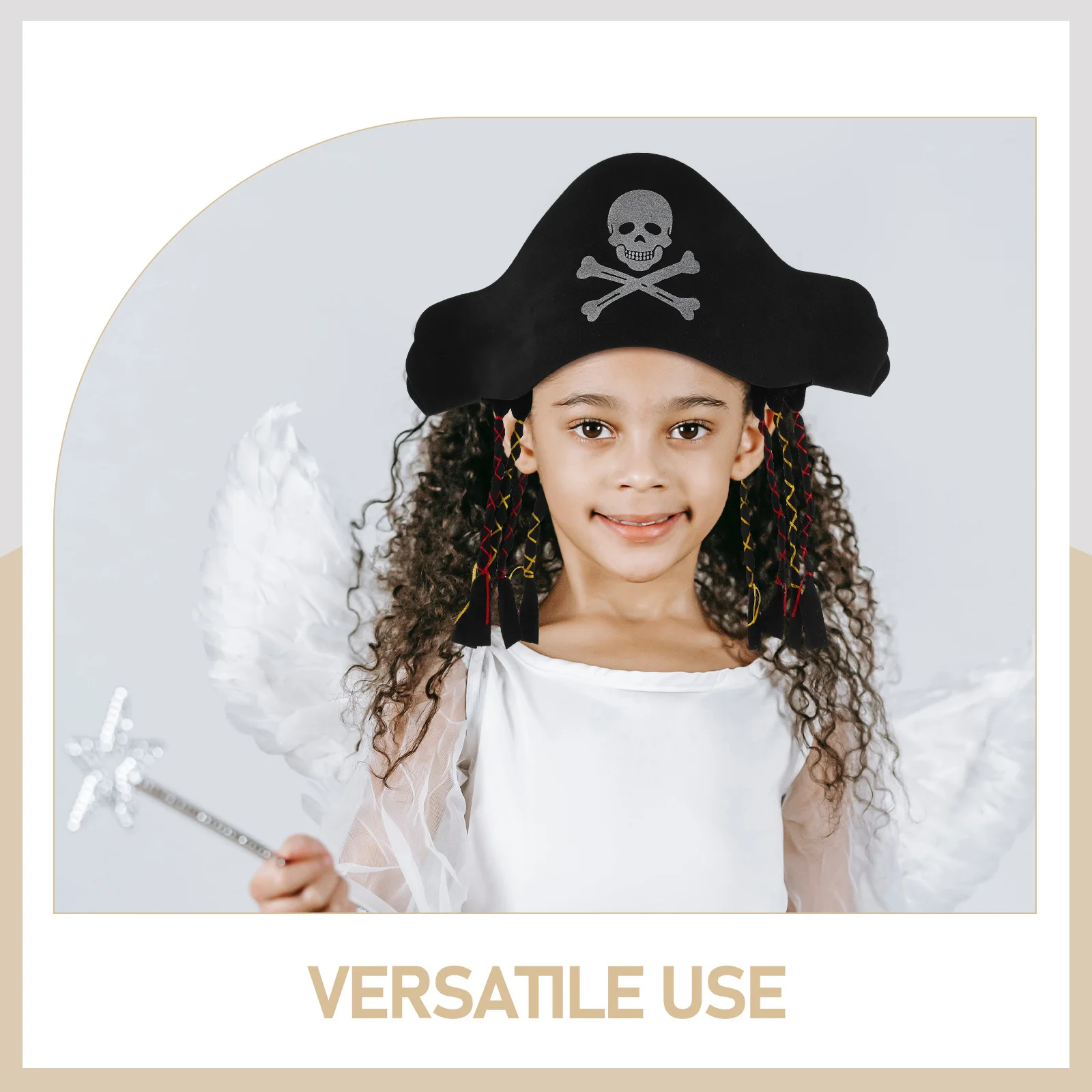 Accessorio per costume da adulto con cappello da pirata per uomini, donne, ragazzi, ragazze, feste di Halloween, costumi cosplay