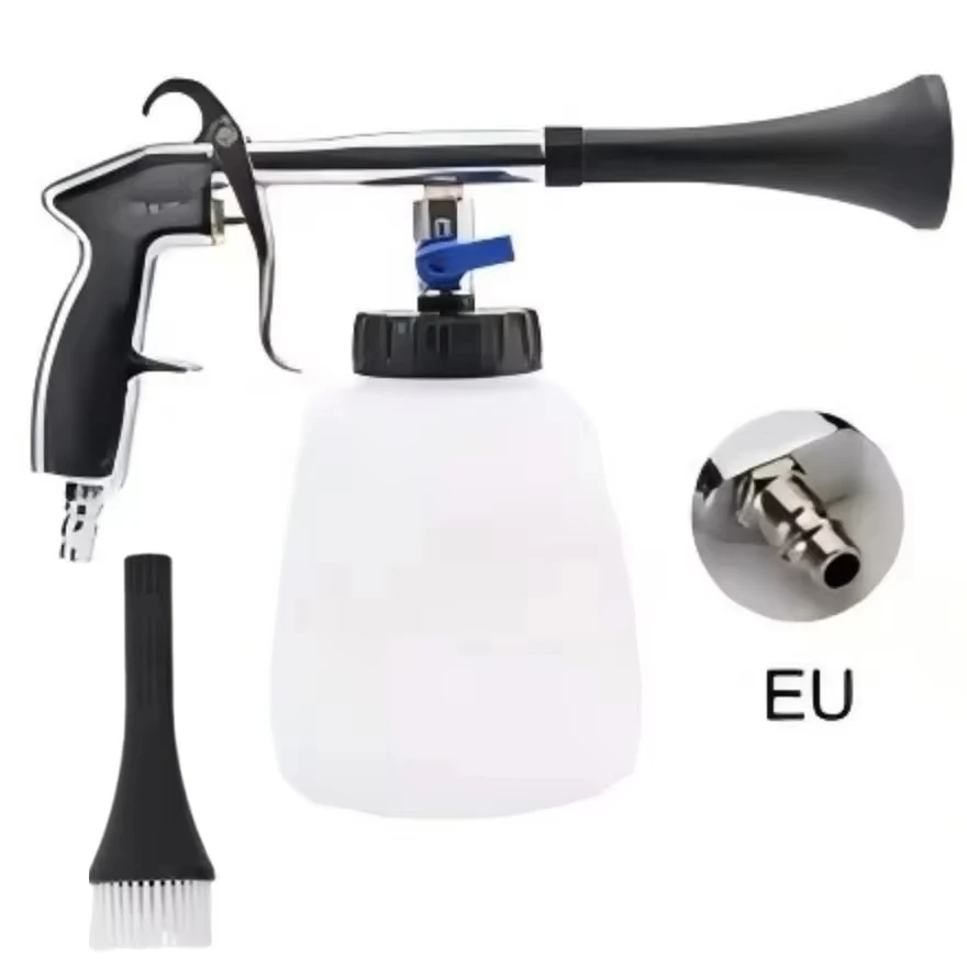 Pneumatic Tornado Car Interior Cleaning Gun Cyclone Dust Blower for Auto Detailing Handheld High Pressure Air Duster with Brush