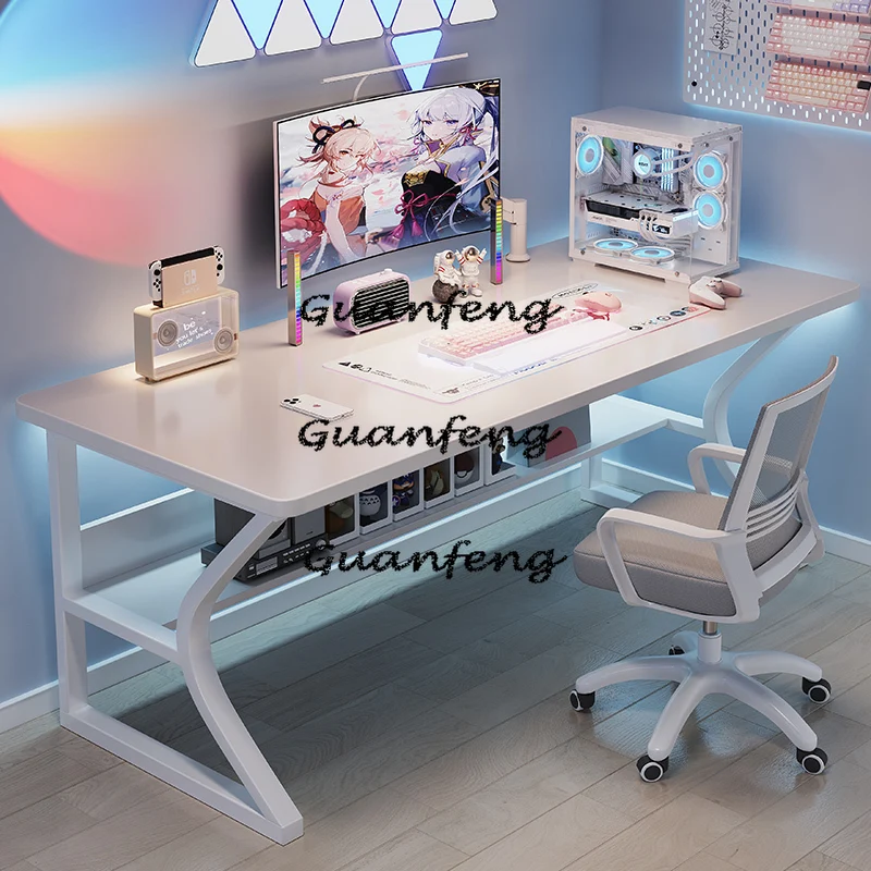 

White Computer Desk Desktop Home Office and Chair Set Simple Bedroom Study Modern Minimalist E-sports Desk