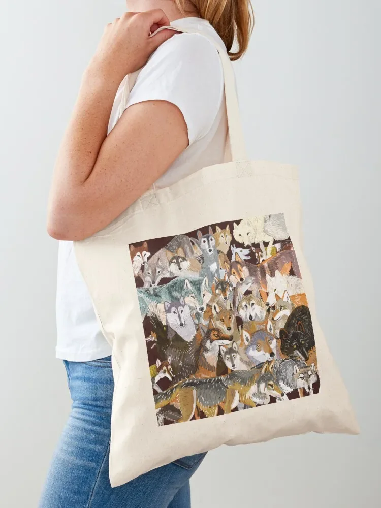 Wolves oclock Time to Wolf Tote Bag shopping trolley bag Handbags women bag