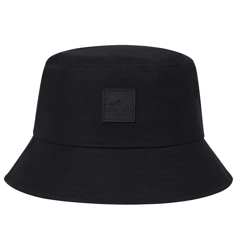 Unisex New York Leder-Label Persönlichkeits-Fischerhüte Outdoor Freizeitmützen Sonnenschutz-Hüte – Detail 3