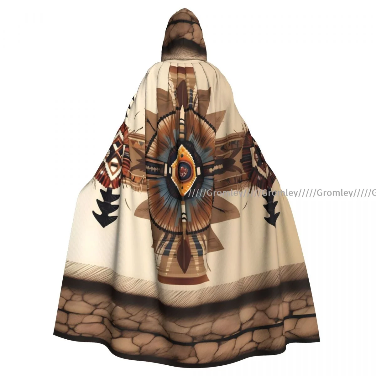 Indian Painting Native American Aztec Witch Cloak Halloween Cosplay Costume Adult Unisex Cloak Retro Ages Cape