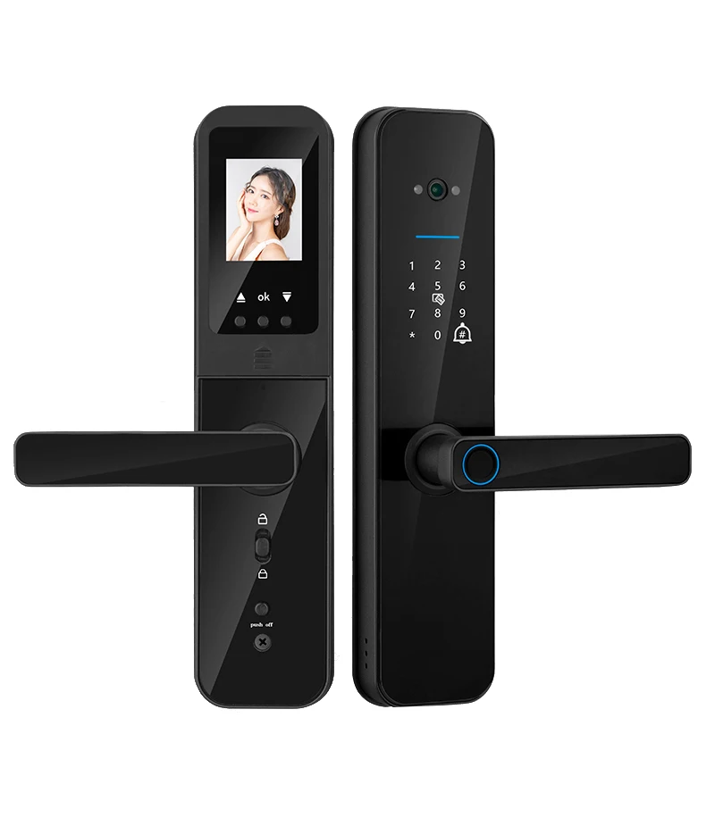 OEM smart door lock knob cylindrical tuya smart lock with camera wifi application digital secure bedroom door lock