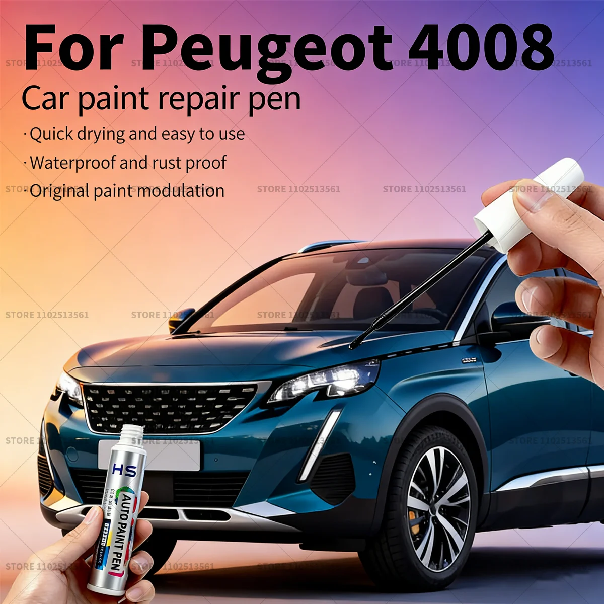 

Ручка для ремонта автомобильной краски для Peugeot 4008, средство для удаления царапин, сделай сам, автоаксессуары, синий EDZ, белый, KWE, черный, KTV, красный, серый, ERH