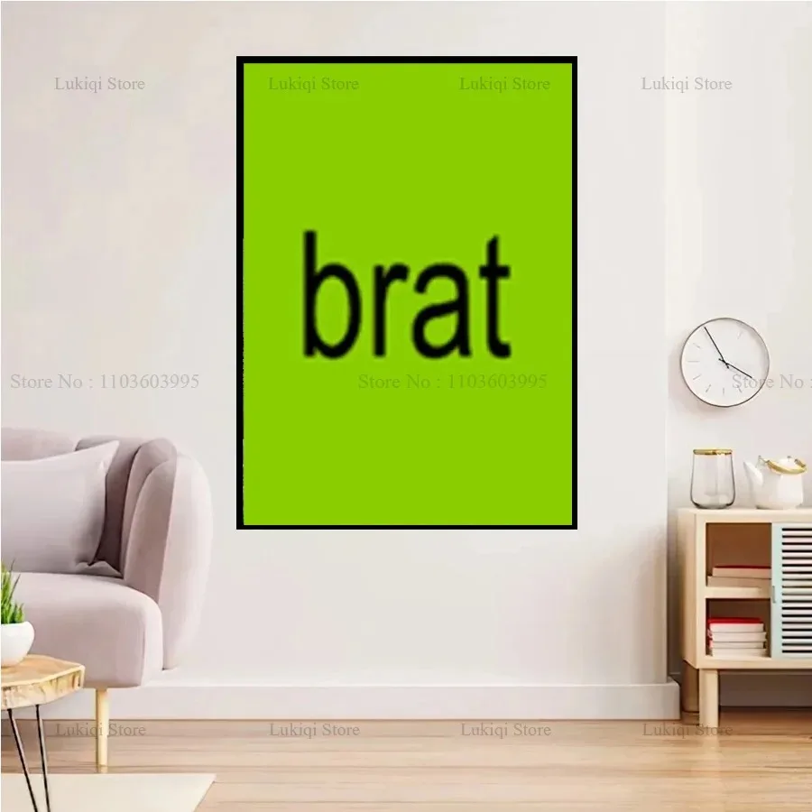 Poster Prints Singer Charli XCX BRAT 2024 House Music Album Cover Star Canvas Painting Wall Art Picture Living Room Home Decor