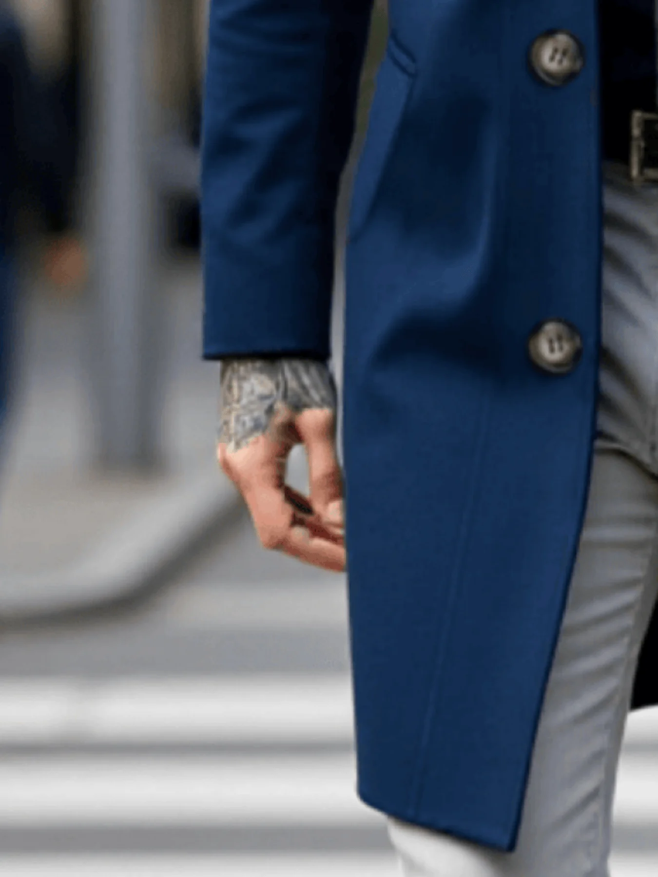 Casaco falso de duas peças, trench coat de inverno, retenção avançada, tendência, zíper e botão, design elegante, urbano, tempo frio, forrado