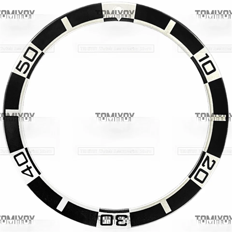 ขอบแบนอลูมิเนียมสีดำเขียวแดงน้ำเงิน38มม. × 31.5มม. เหมาะสำหรับนาฬิกากลไกผู้ชายของ Seiko