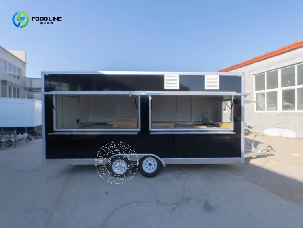 European Standard Food Trailer Mobile  Food Truck  Food Cart  with CE Certification Two Axles Four Wheel