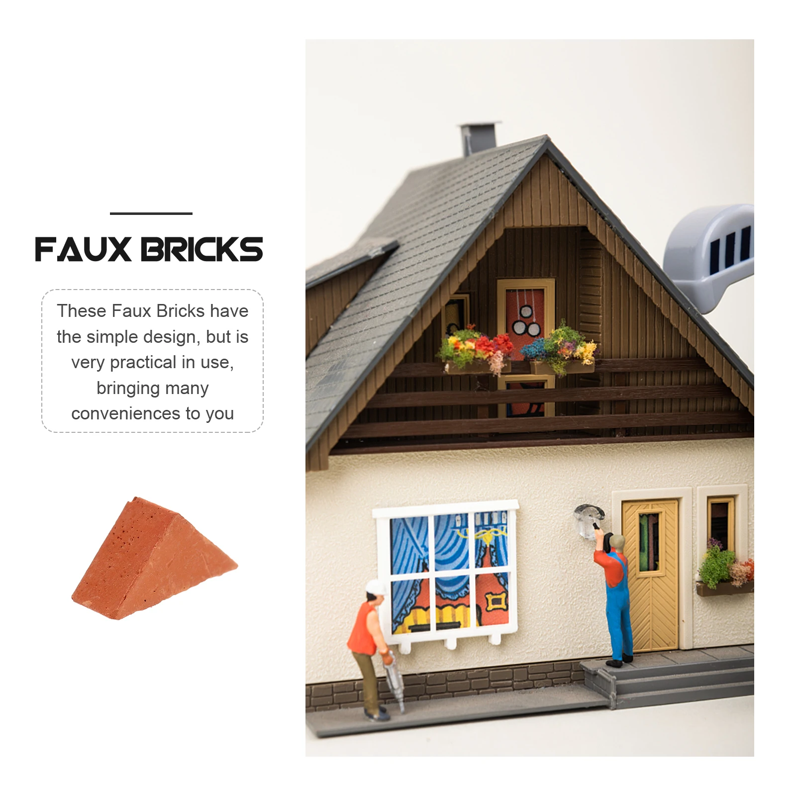 

200pcs Mini Bricks Clay Simulated Brick Garden Artificial Bricks Landscaping Accessories Kids Project Decor Model Building