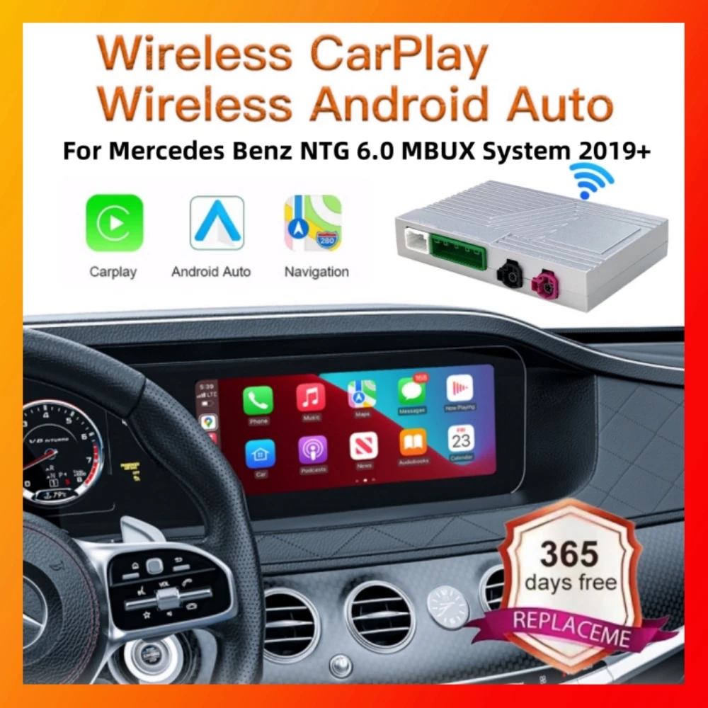 Wireless CarPlay Android Auto Retrofit Kit Decoder Box CarPlay Interface For Mercedes Benz NTG 6.0 MBUX System 2019+