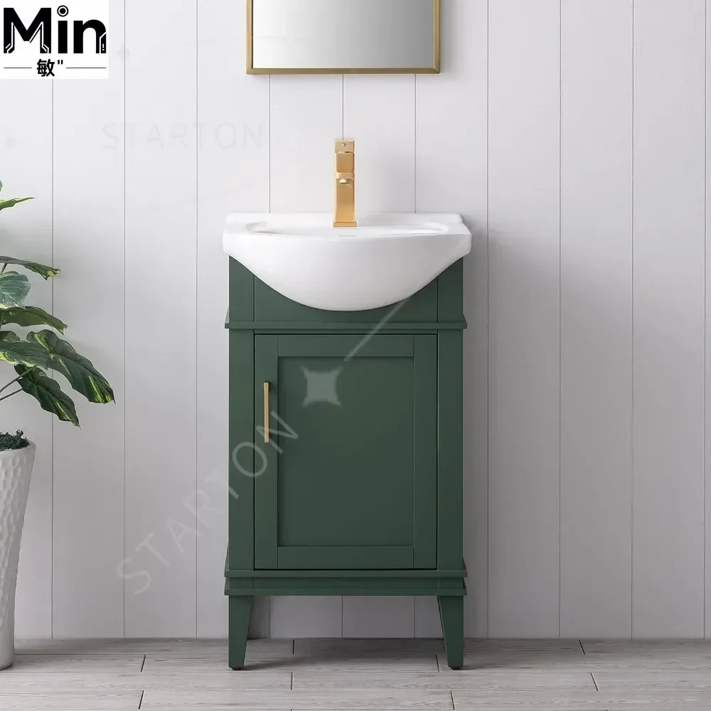 20 Inch Modern Bathroom Vanity with Single Ceramic Porcelain Sink Top Bathroom Storage Cabinet Vanity for Small Bathroom