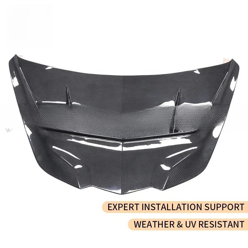 Carbon Fiber Front Hood Vented Cover Bonnet Aero Tuning Parts     Y002