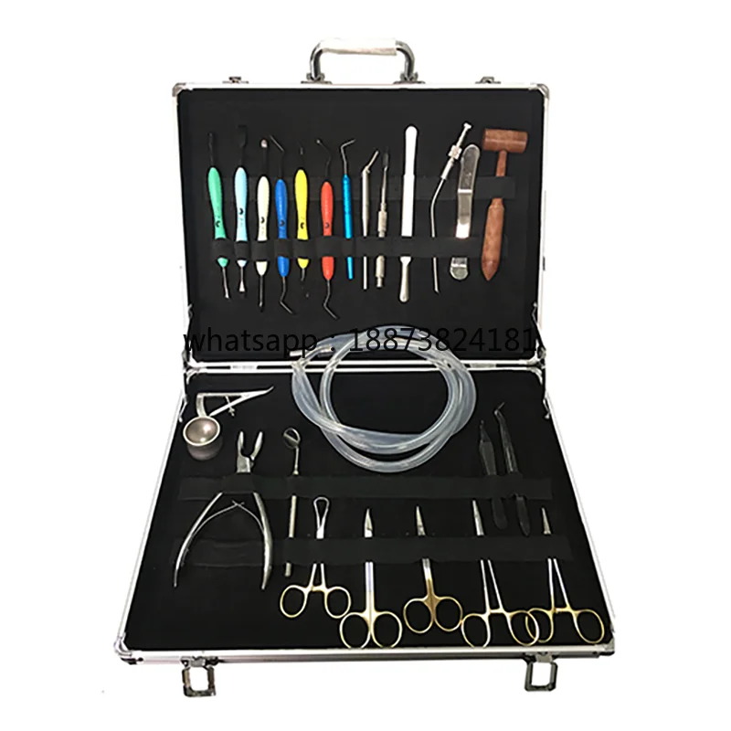 26pcs Dental Surgical Set Aluminum Box Dental Tools Surgical Kit for Dental Use fast shipping