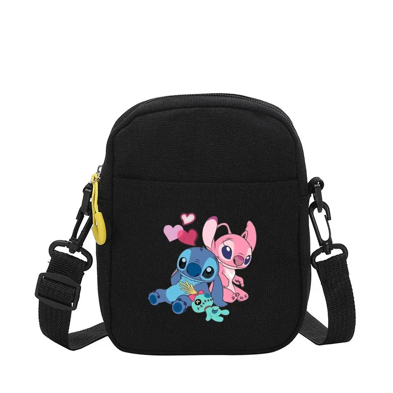 Disney-bolso de hombro con estampado de mickey para niñas, bandolera pequeña cuadrada de lona, regalos