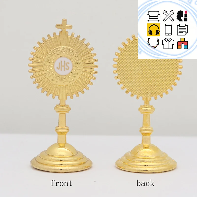 Statue de Communion chrétienne catholique en or, salvatateur de jésus Hominum, décoration de Table pour la maison et le bureau, Figurine croisée, cadeau religieux