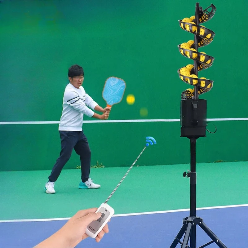 WAP01  Adjustable Pickleball Throwing Machine Beginner Practice Tennis Ball Machine Lightweight Balls Trainer Portable Sports