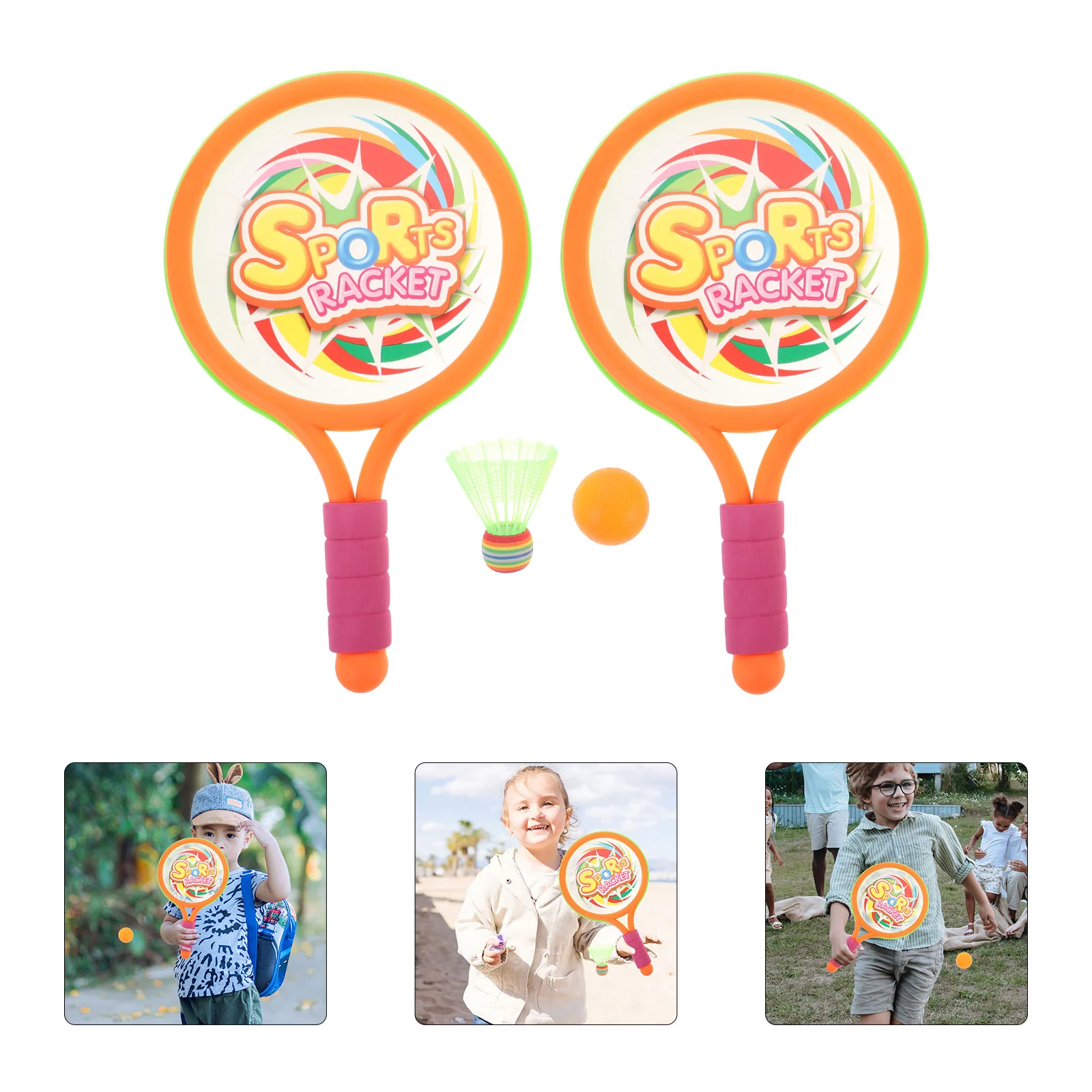 

Children's Tennis Racket Racketball for Kids Sport Beach Plastic Badminton Toy Soft Rackets Toys
