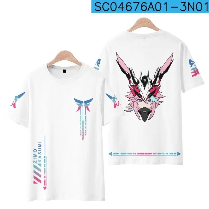 Honkai Impact 3 Yae Sakura Neon Shade Camiseta estampada, cuello redondo, manga corta, juego Popular, ropa de calle Harajuku, talla grande, Verano