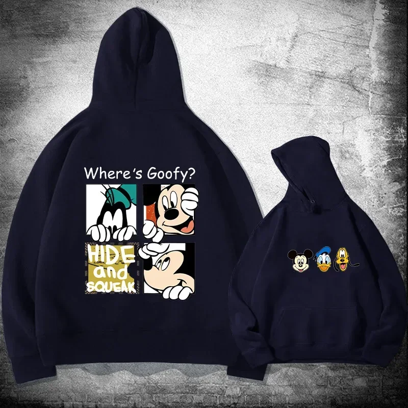 Disney Mickey Mouse Hooded Sweatshirt for Men and Women of The Same Youth Tide Brand Loose Shoulders Long Sleeves Top