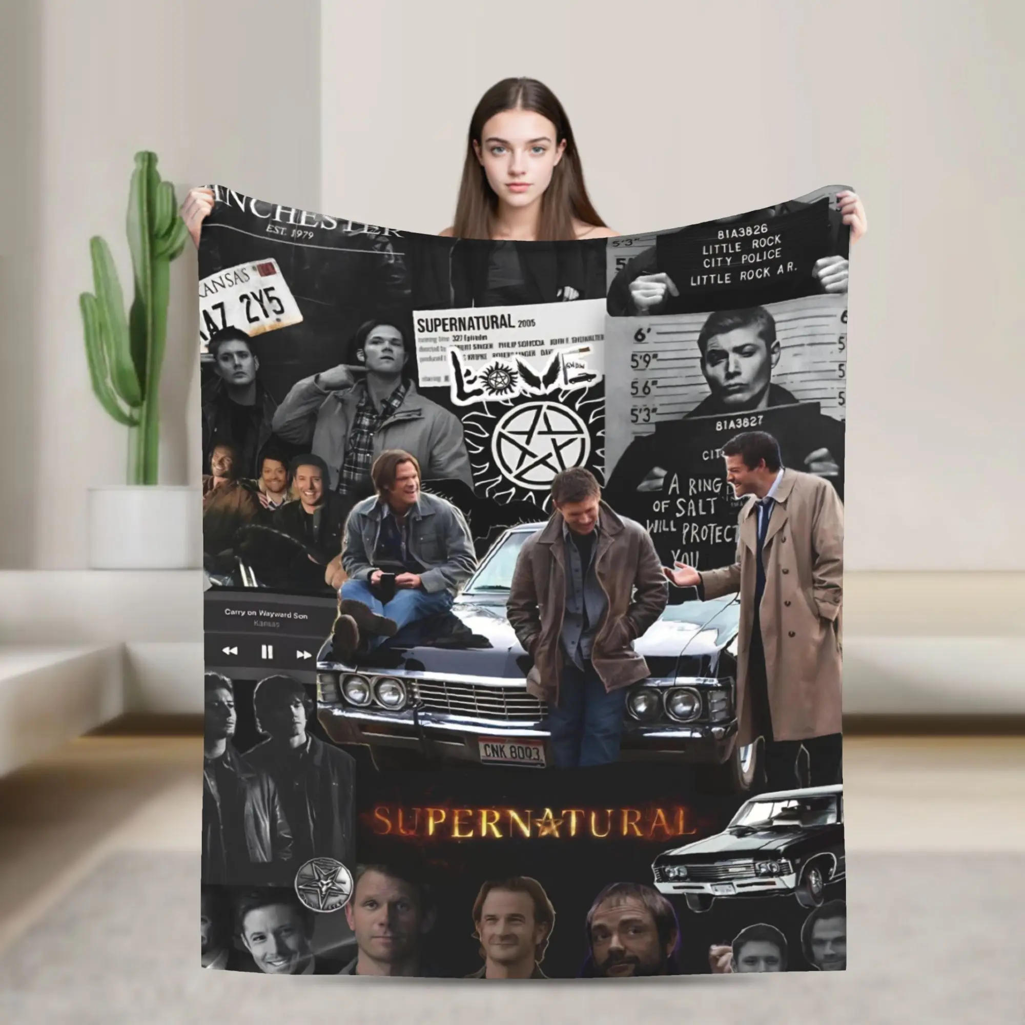 Supernatural TV Flannel Blanket  Super Soft Throw Blanket for Living Room Decorative Graphic Bedspread Sofa Bed Cover