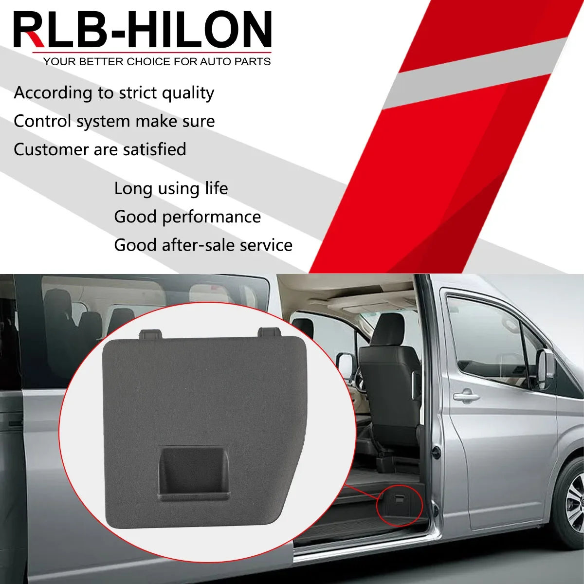 Right Sliding Door Step Cover (10/13 SEAT) for Toyota Hiace 2019 2020 2021 2022 2023 Commuter Grandia Gl Van