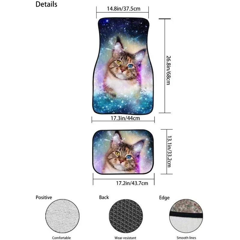 Dellukee Decorative Car Floor Mats Wolf Print All Weather Non Slip Universal Fit Car Floor Carpet Best for Car SUV Truck Van Hea