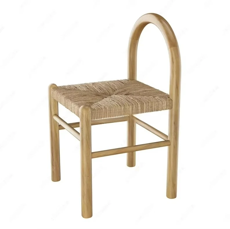 

*Modern Simple Wabi-sabi Grass Vine Chair Designer Art Solid Wood Weaving Vine Dining Chair Desk and Chair