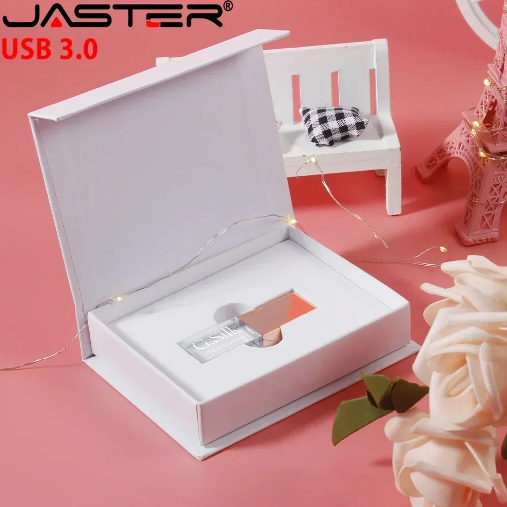 

JASTERS usb flash drive 3.0 Crystal sticks 4GB 8GB 16GGB 32GB 64GB 128GB transparent glass Gifts pendrive（No customized logo）