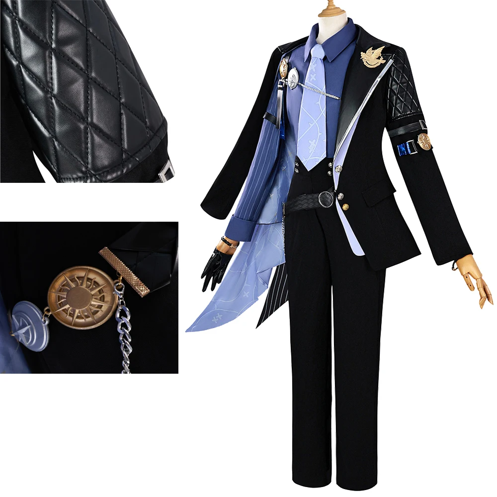 

Hugo Cosplay Costume Game Zenless Cos Zone Zero Roleplay Uniform Shirt Pants Coat Tie Headband Outfits Halloween Party Suit