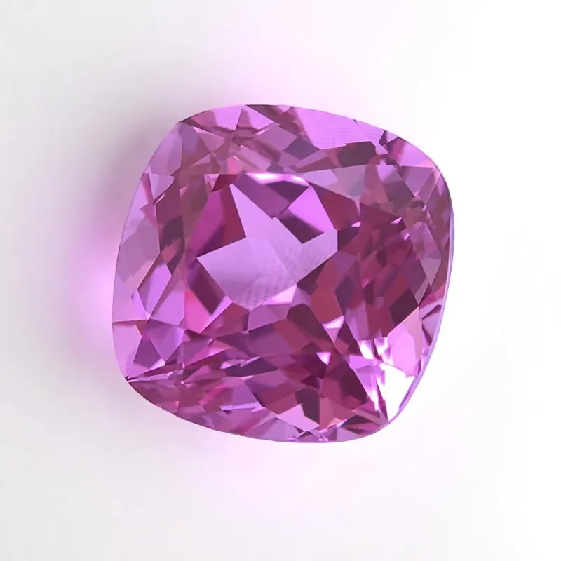 وسادة شكل الوردي اللون مختبر نمت الياقوت مربع الأحجار الكريمة للسحر Diy بها بنفسك صنع المجوهرات أقراط اختيار AGL شهادة #3