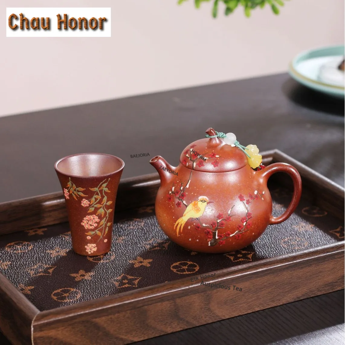 

160ml Hand Paint Yixing Purple Clay Teapots Handmade Wood-fired Pot Raw Ore Section Mud Infuser Kettle Chinese Zisha Tea Set
