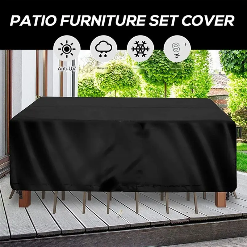 AEE2-Patio Furniture Set Cover Waterproof,Heavy Duty Funiture Covers For Outdoor Sectional Sofa Set Wicker Rattan Table