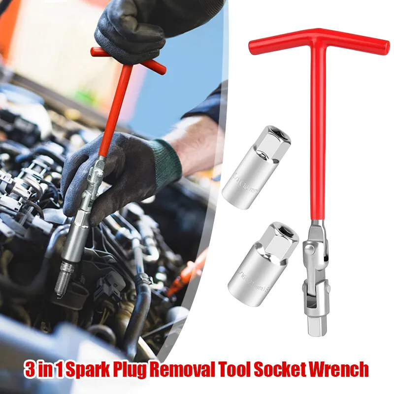 

Spark Plug Spanner Wrench 16mm/21mm Sockets Spark Plug Removal Tool Spark Plug Socket Wrench Tool Swivel Joint Tool