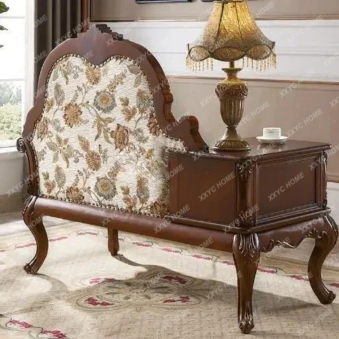 X-S princess country furniture solid wood bedroom sofa fabric leisure recliner living room phone HG