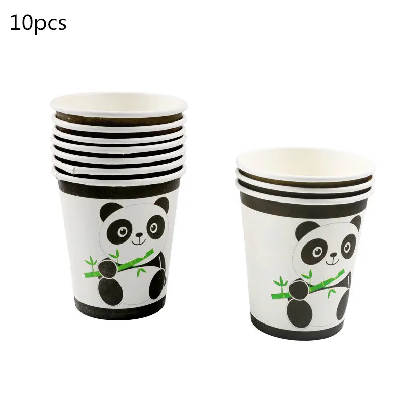 Panda-Partydekorationen, Zubehör, alles Gute zum Geburtstag, Banner, Luftballons, Panda-Teller, Tasse, Tischdecke, Kuchendeckel, Geschenktüten, Babyparty – Detail 2