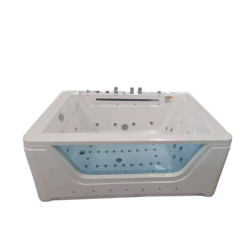 Massage double bathtub can be added with constant temperature lanterns bubble three-sided skirt SPA bubble bath tub