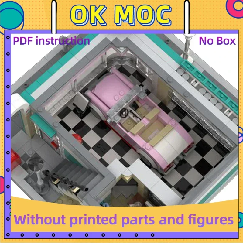 

Модель City Street View Moc, строительные кирпичи, автомобиль, сделка, технология, модульные блоки, подарки, рождественские игрушки, наборы «сделай сам», сборка