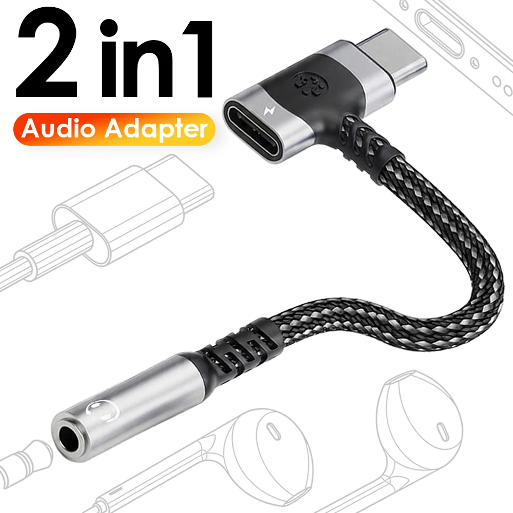 USB C to 3.5mm HiFi DAC Audio Adapter Stereo Sound Cord for Studio Monitor Headphone Music Producer Samsung iPhone Portable Audi