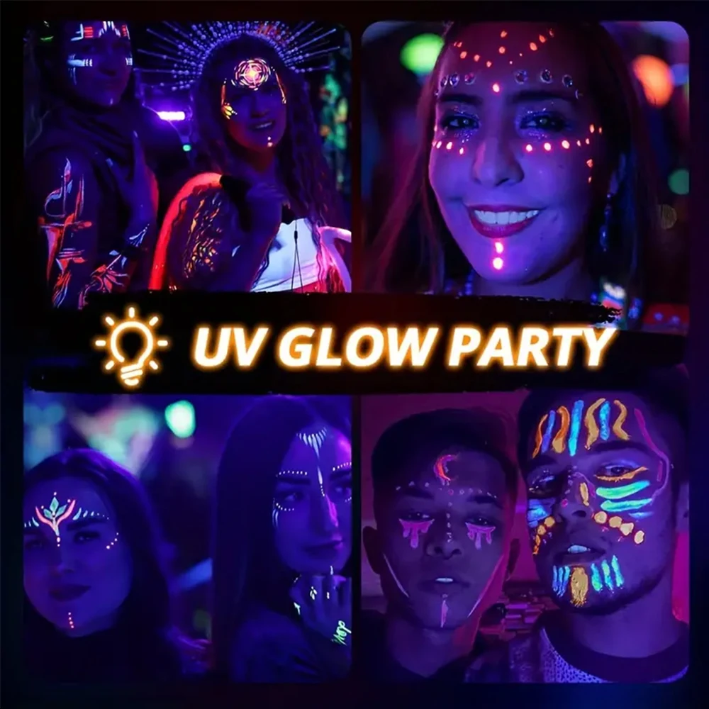 8 Colors Glow Fluorescent Neon Oil Face Body Art Paint UV Glow Oil Painting Halloween Party Fancy Dress Beauty Makeup Cosmetics