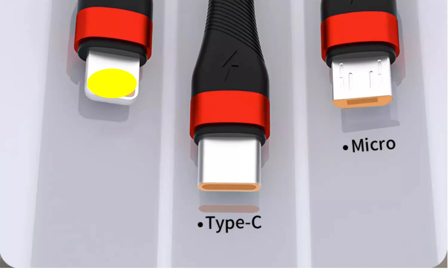 100W 6A luminous nylon 3in1 cable suitable for Android Apple  xiaomi Huawei three in one fast charging data cable