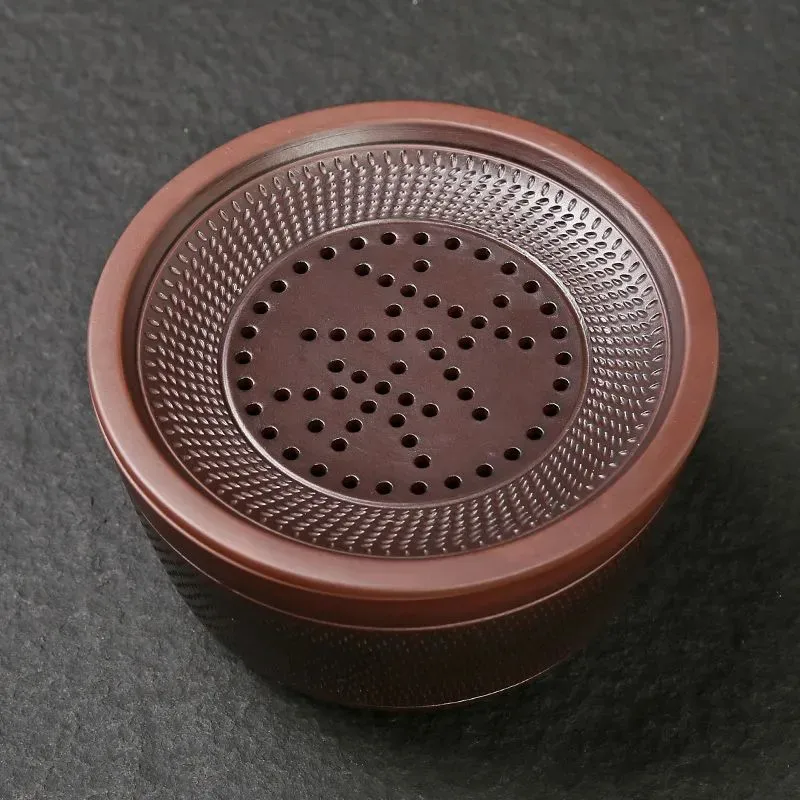 Retro Chinese Style Purple Pottery Tea Residue Water Basin Separation Water Tank Household Coarse Pottery Filter Tea BucketZI373