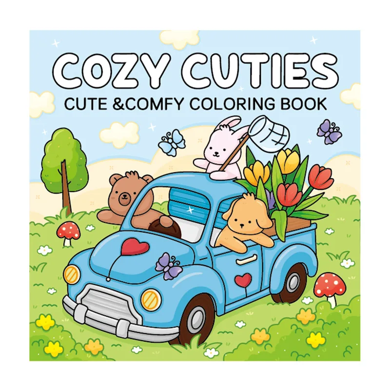 

New Cozy Cuties Coloring Book With 40 Cute Cartoon Patterns For Diy Painting Creation In A Small Corner Children'S Day Gifts