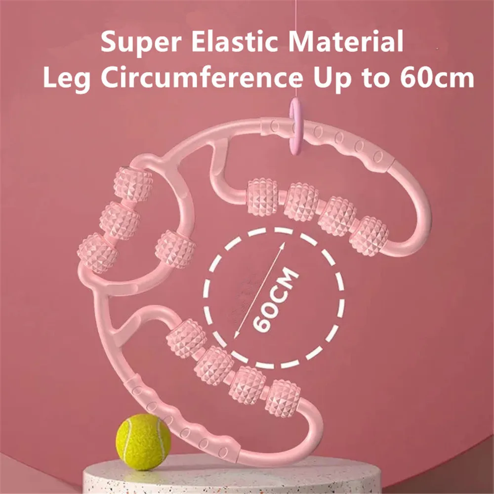 Leg massager, ring-shaped clamps, rolling wheels, foam rollers, spiked massage tools for muscle relaxation and slimming legs