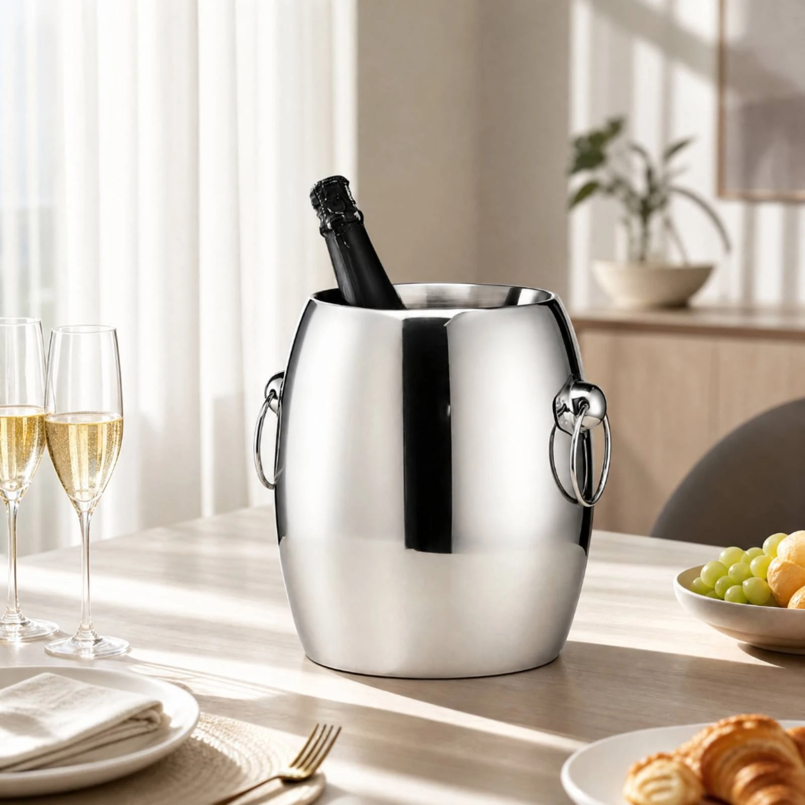 Double-Wall Double-Wall Ice Container with Side Handles Long-Lasting Cold Stainless Steel Ice Container Beverage Chiller Rust-Resistant - Aliexpress Deal