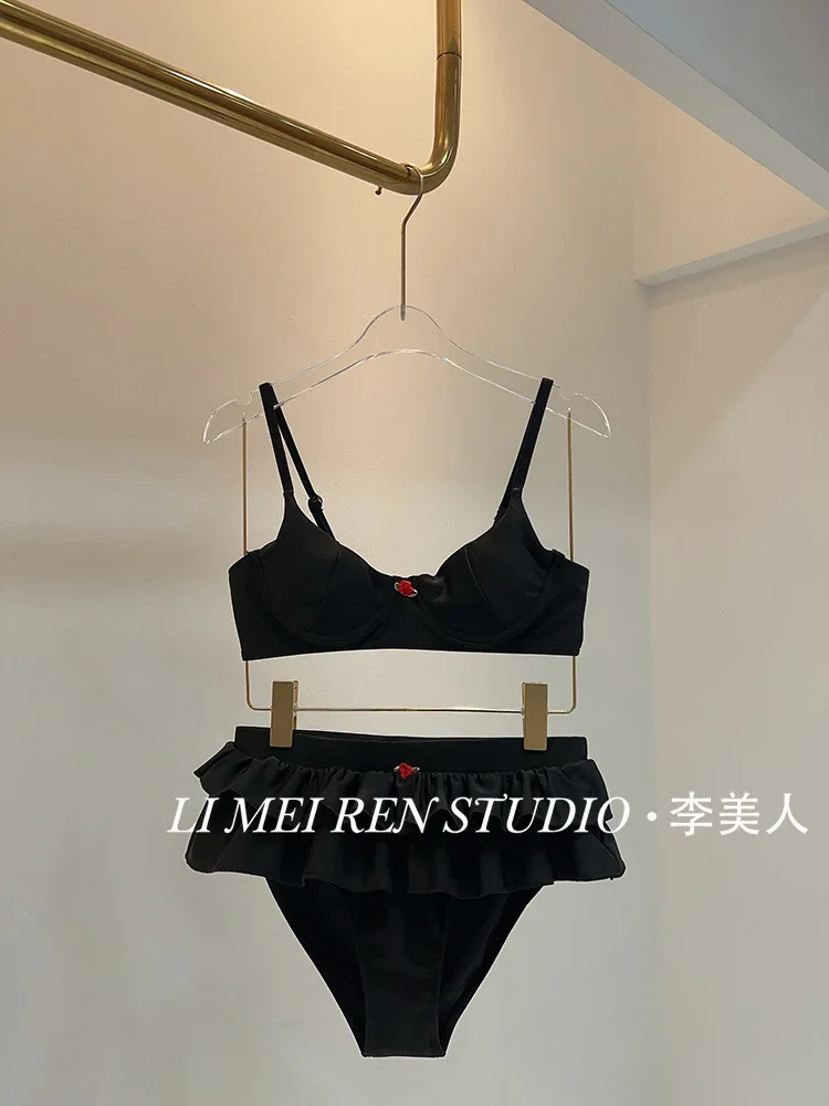 New Black Sexy Short Skirt style Bikini Swimsuit Women's Set