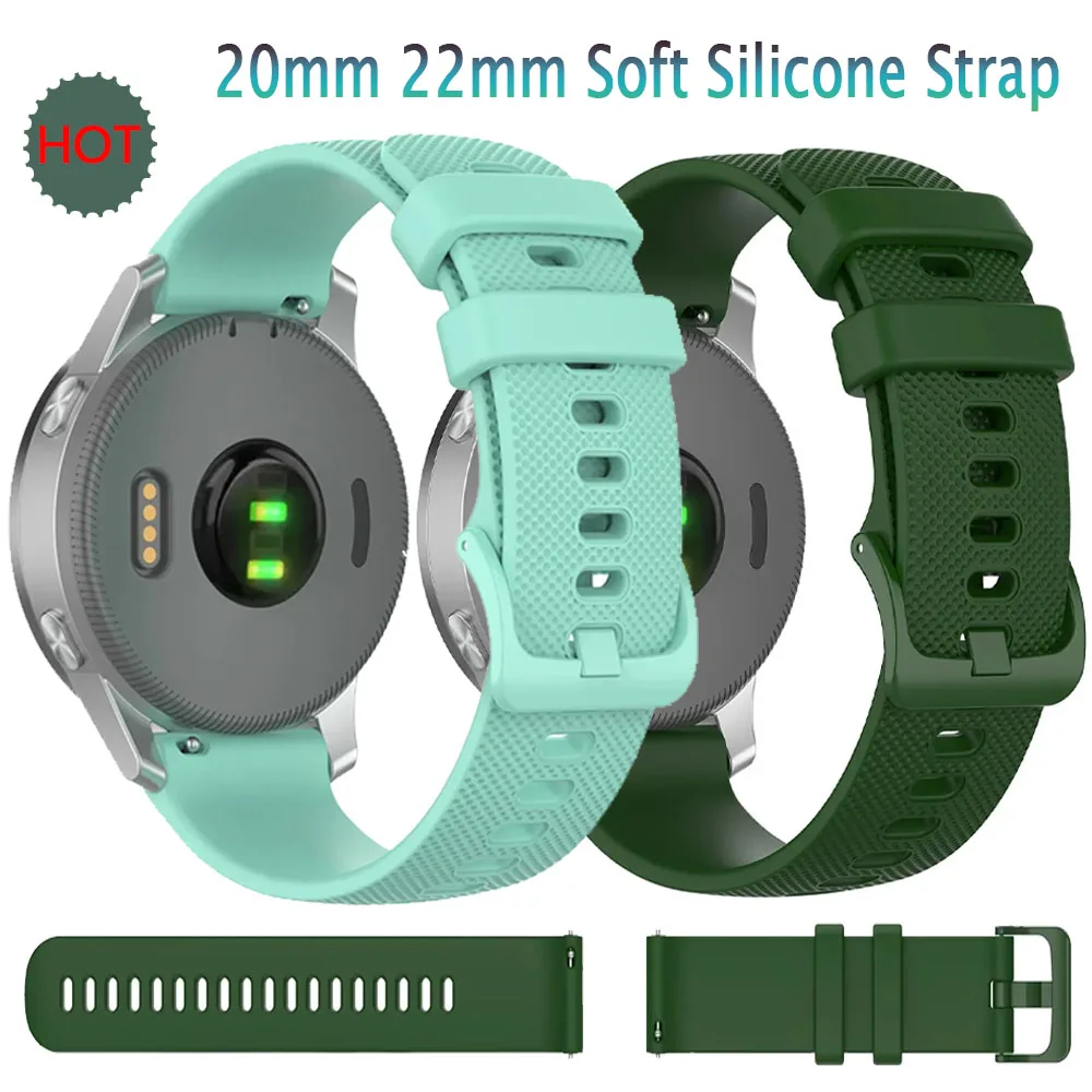20 mm 22 mm Silikonarmband für Garmin Forerunner 165 55 265 965 255/Active 6/Vivomove Trend/Venu 3/2 Bequemes Bandzubehör