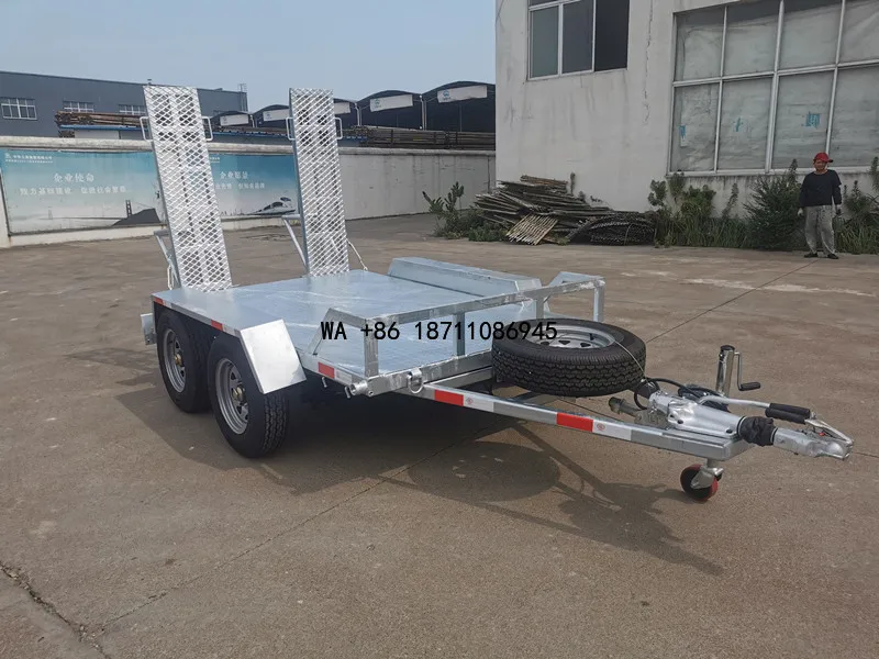 （Factory Direct Sale）Customized Products 4 Wheel Excavator Transport Digger Utility Trailer