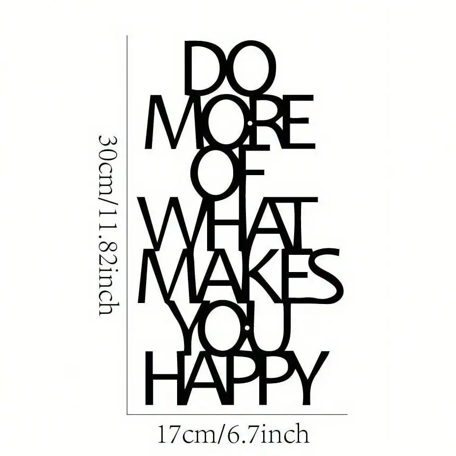 HappyMetal 'Do More Things' Vintage Metal Wall Art Sign, Perfect for Home Decor and Porch Decoration